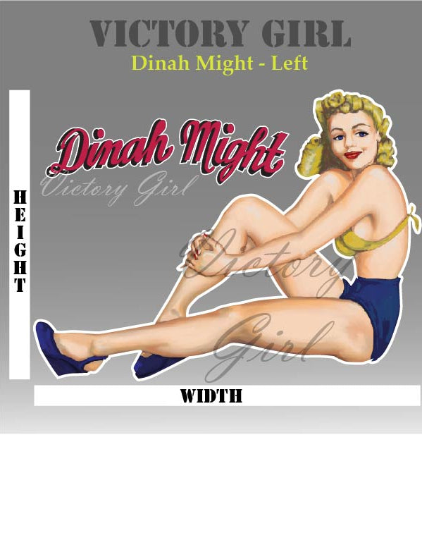 Dinah Might Nose Art Vinyl Decal Sticker