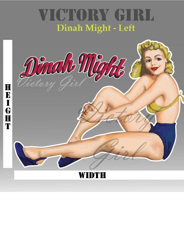 Dinah Might Nose Art Vinyl Decal Sticker