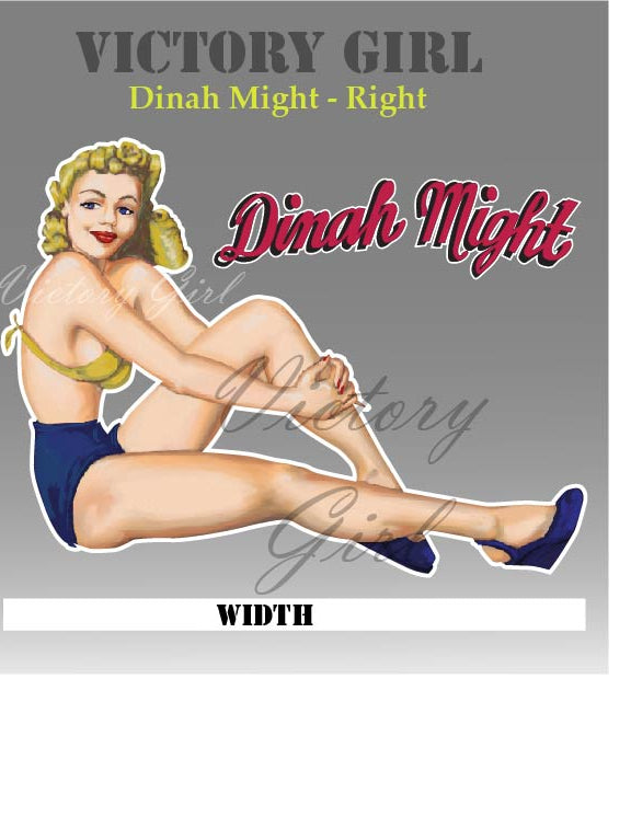 Dinah Might Nose Art Vinyl Decal Sticker