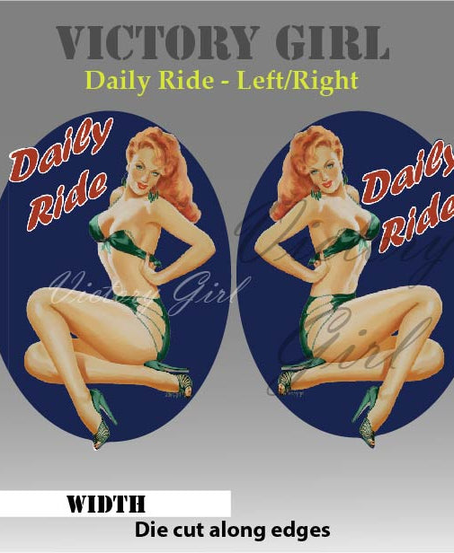 Daily Ride Nose Art Vinyl Decal Sticker