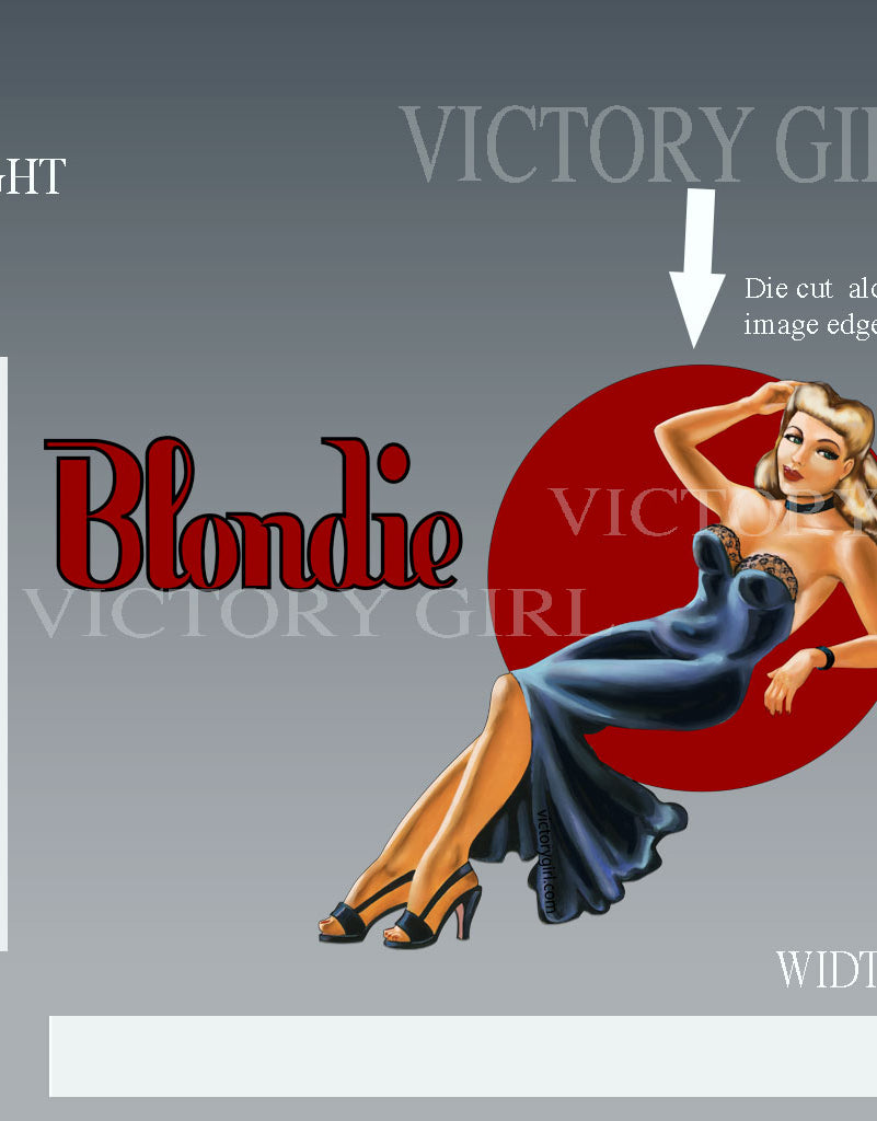 Blondie Nose Art Vinyl Decal Sticker