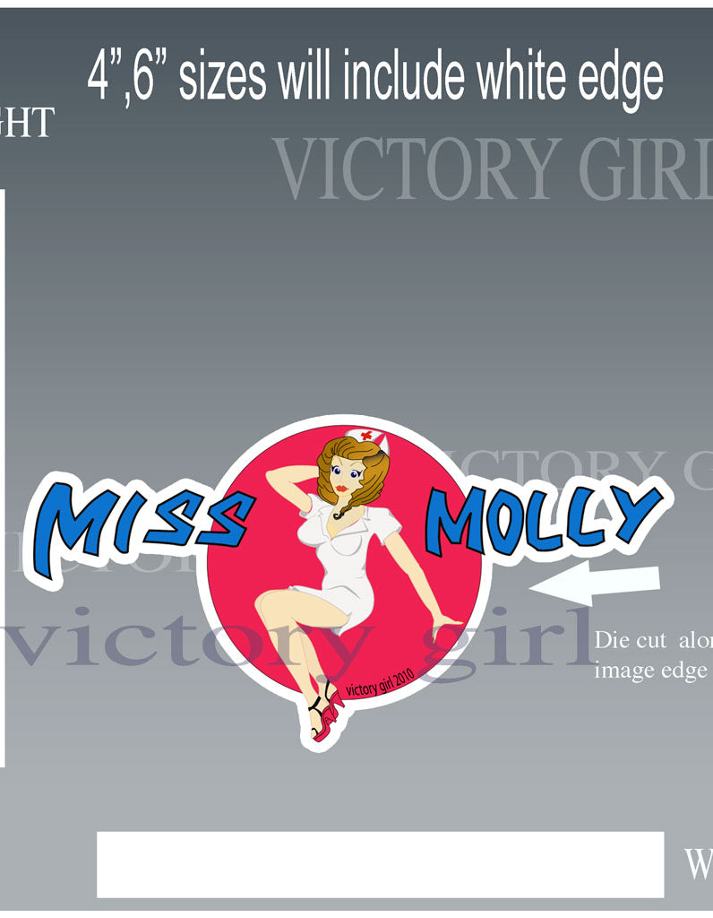 Miss Molly Nose Art Vinyl Decal Sticker