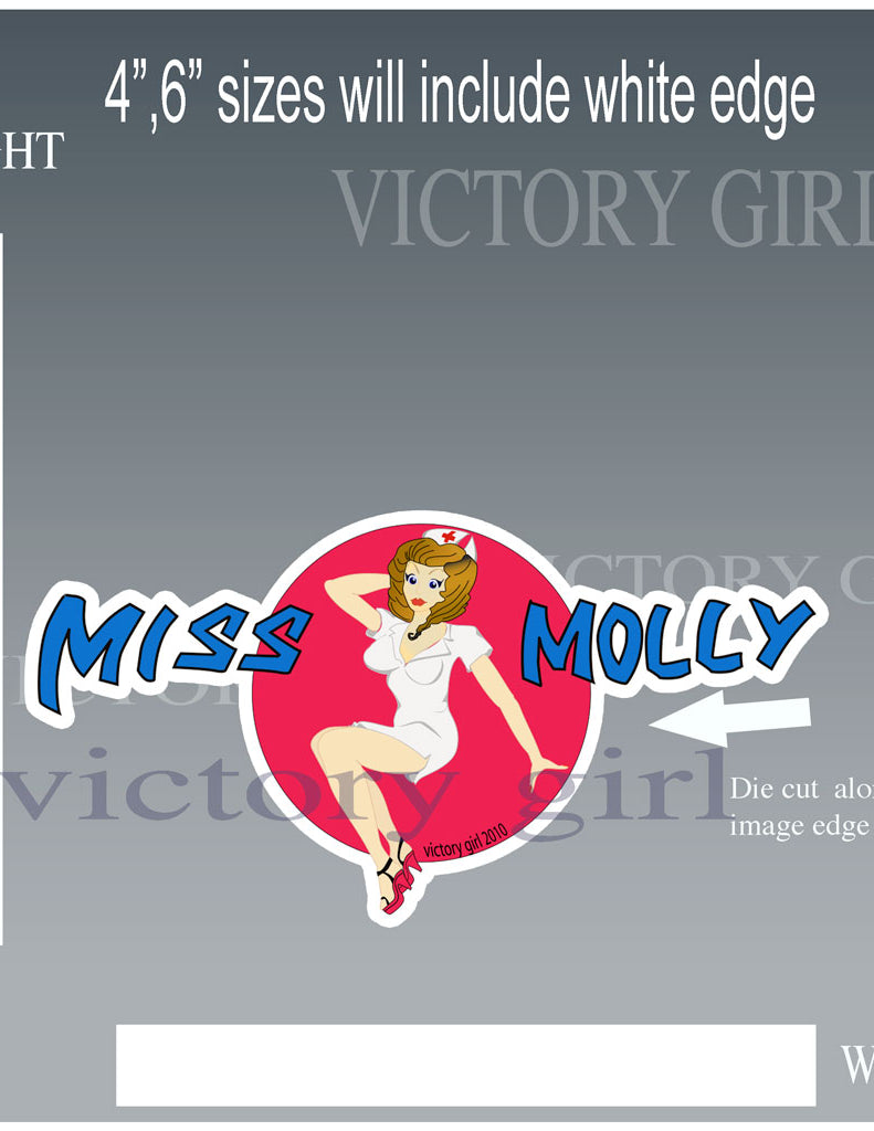 Miss Molly Nose Art Vinyl Decal Sticker