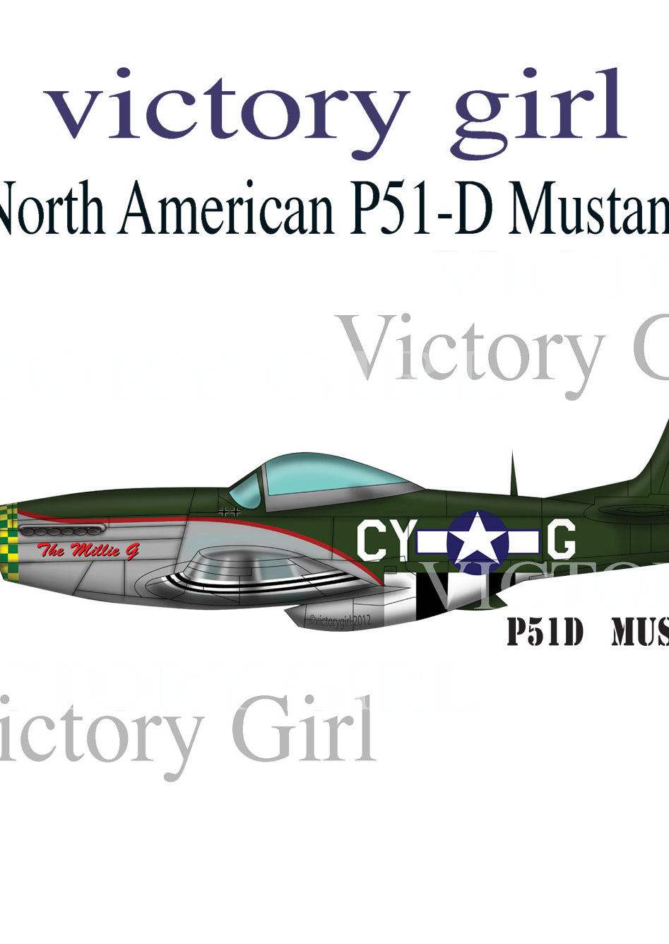 P-51D Mustang Vinyl Decal Sticker
