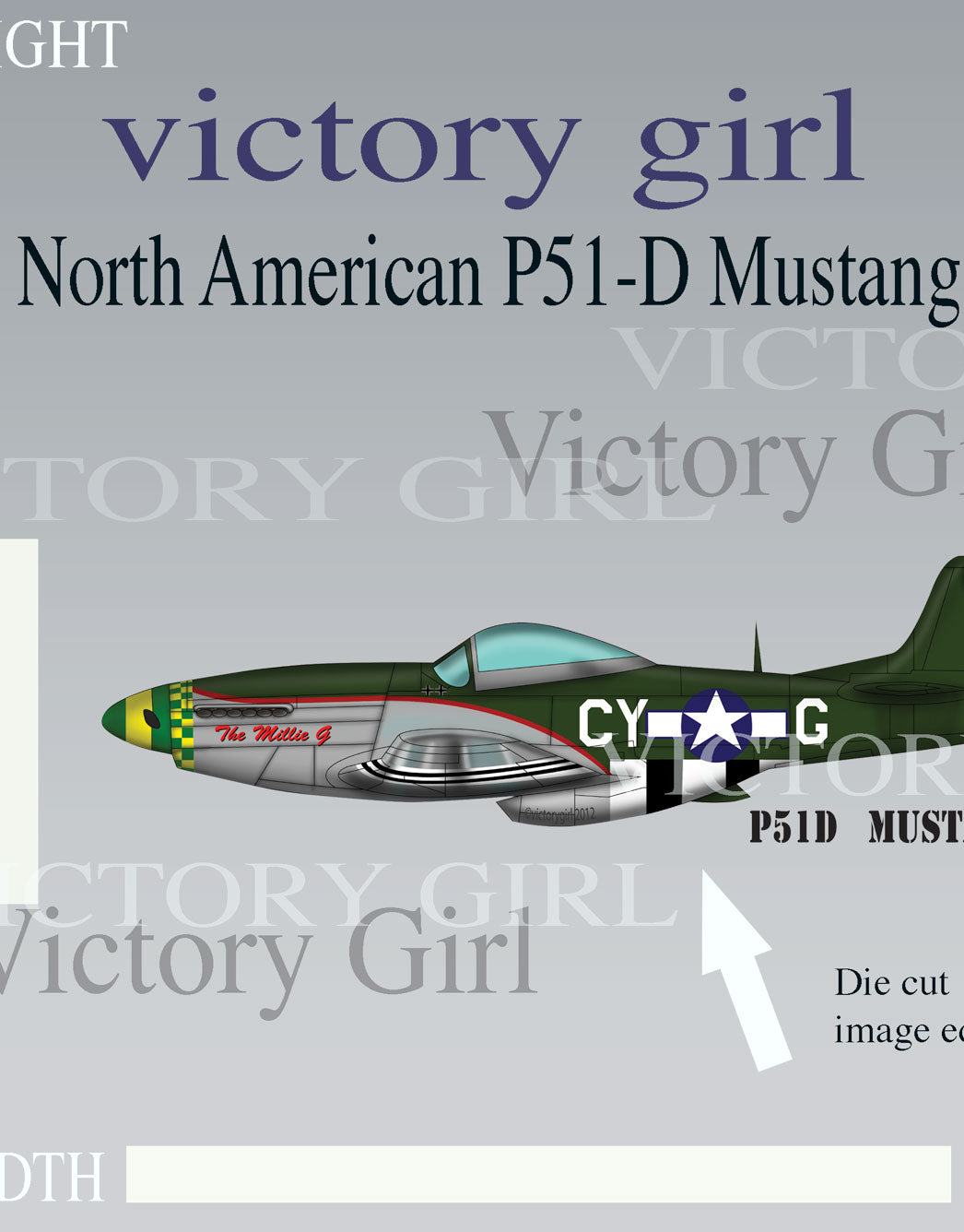 P-51D Mustang Vinyl Decal Sticker