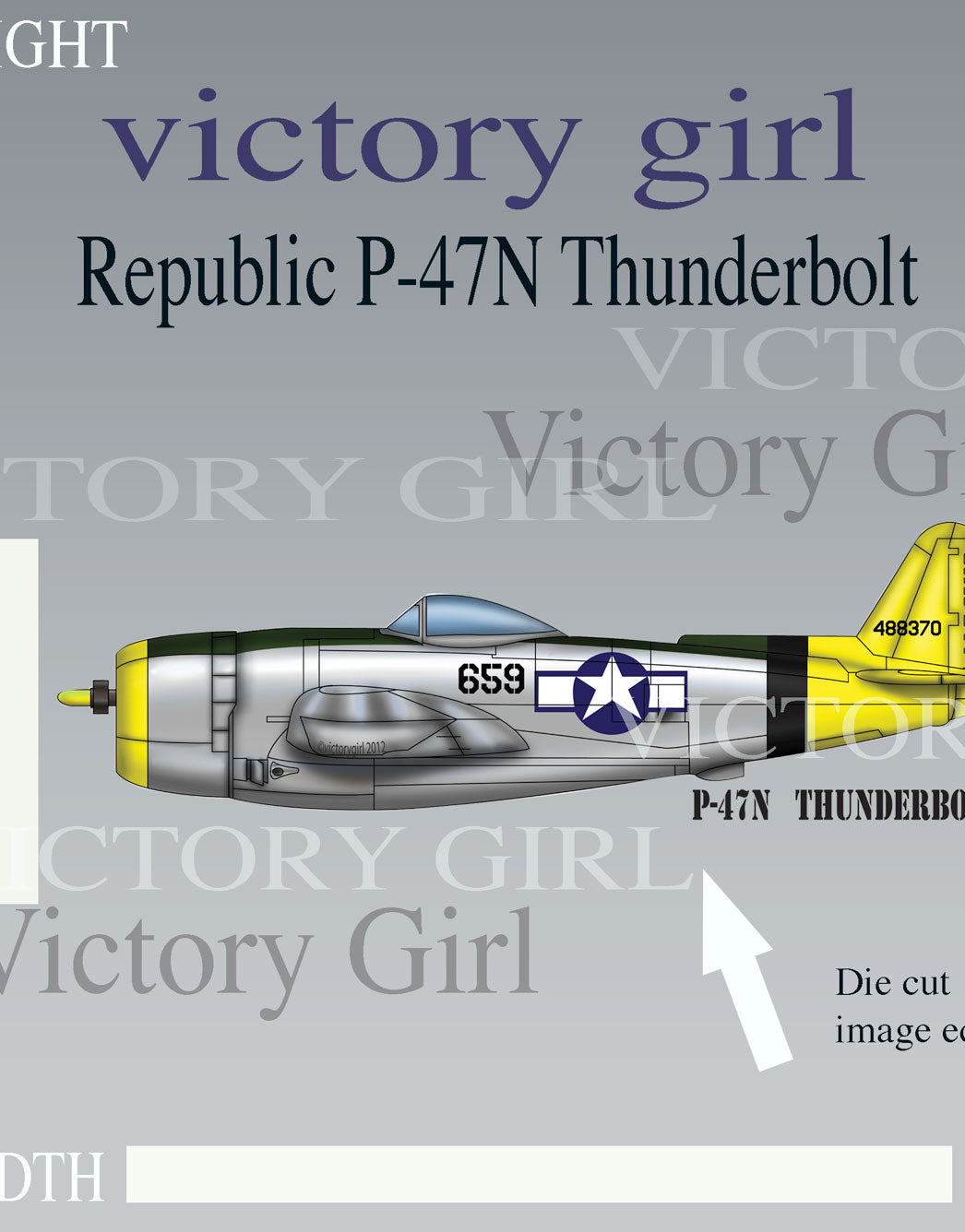 Republic P-47N Thunderbolt Vinyl Decal Sticker