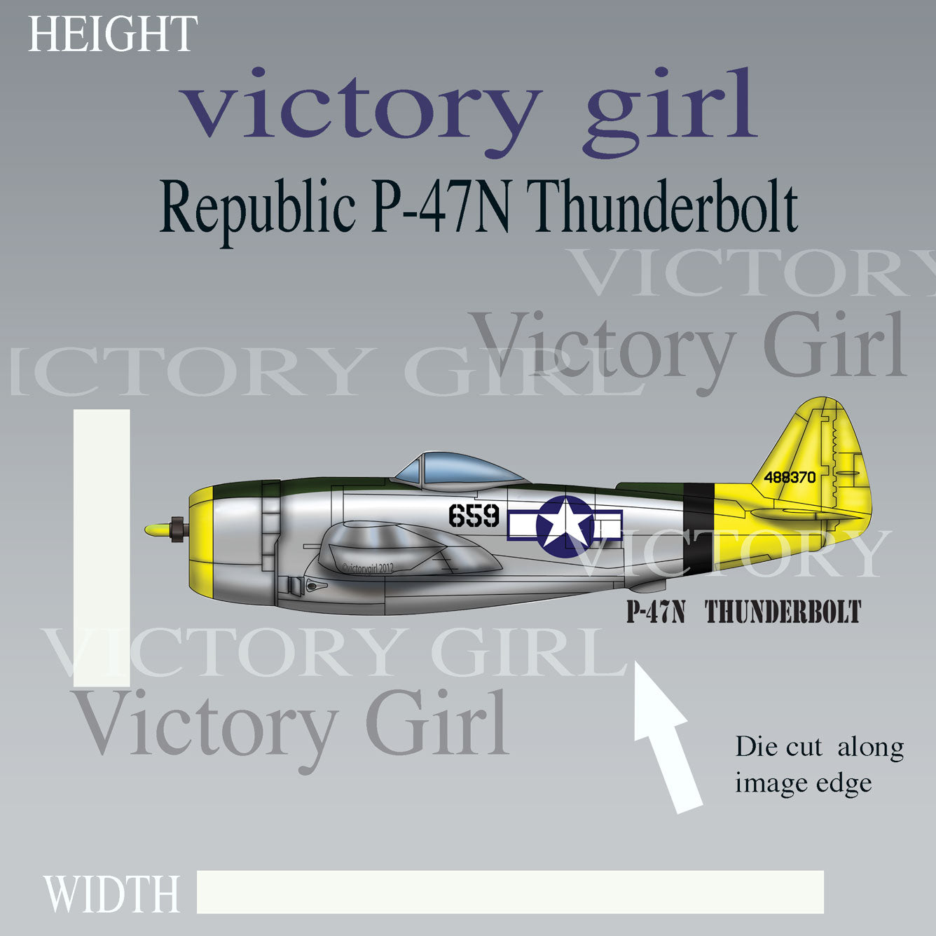 Republic P-47N Thunderbolt Vinyl Decal Sticker