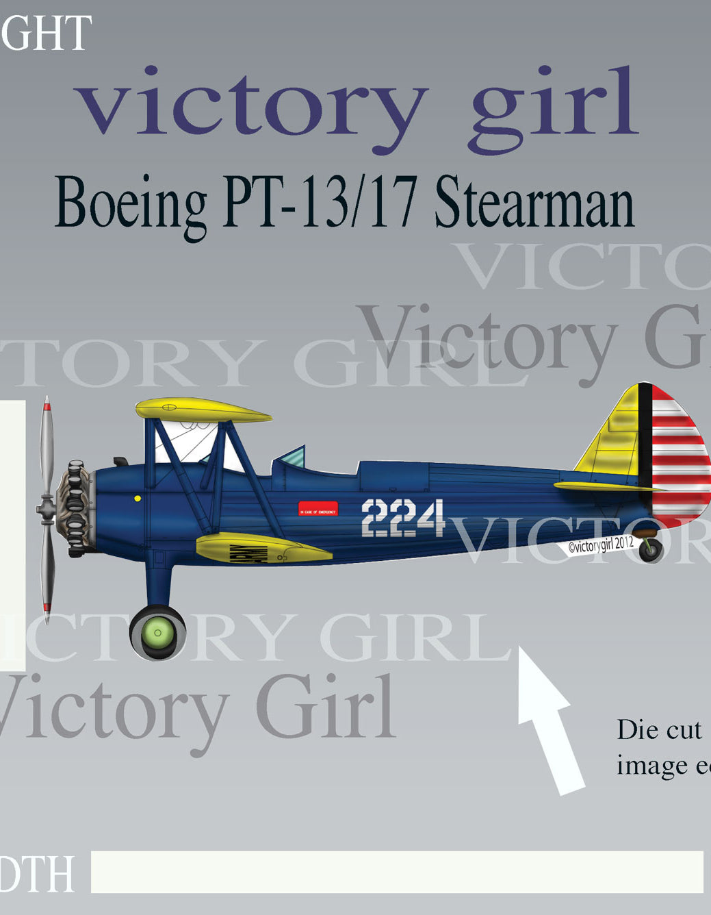 Boeing PT-13/17 Kaydet Vinyl Decal Sticker