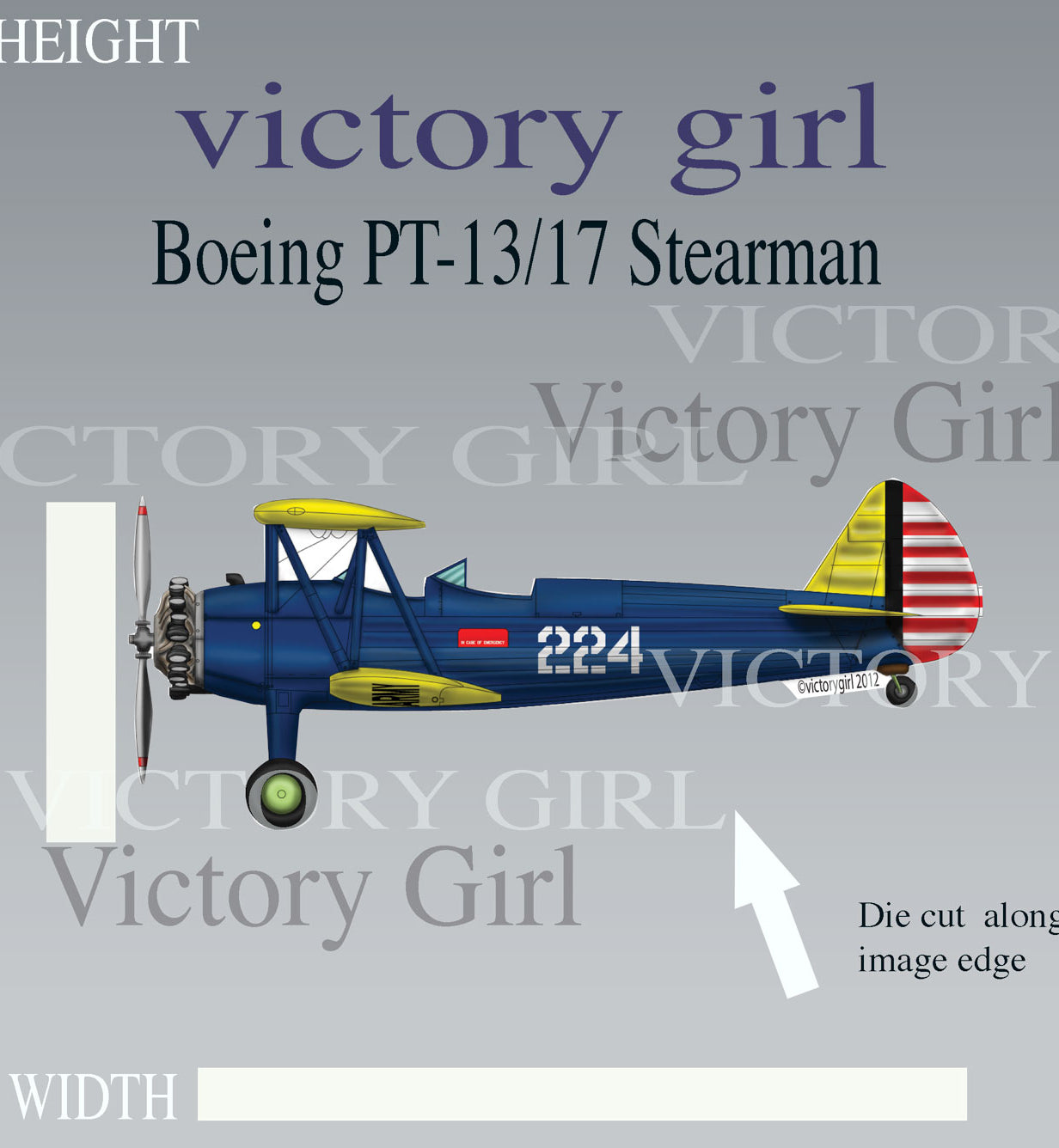 Boeing PT-13/17 Kaydet Vinyl Decal Sticker