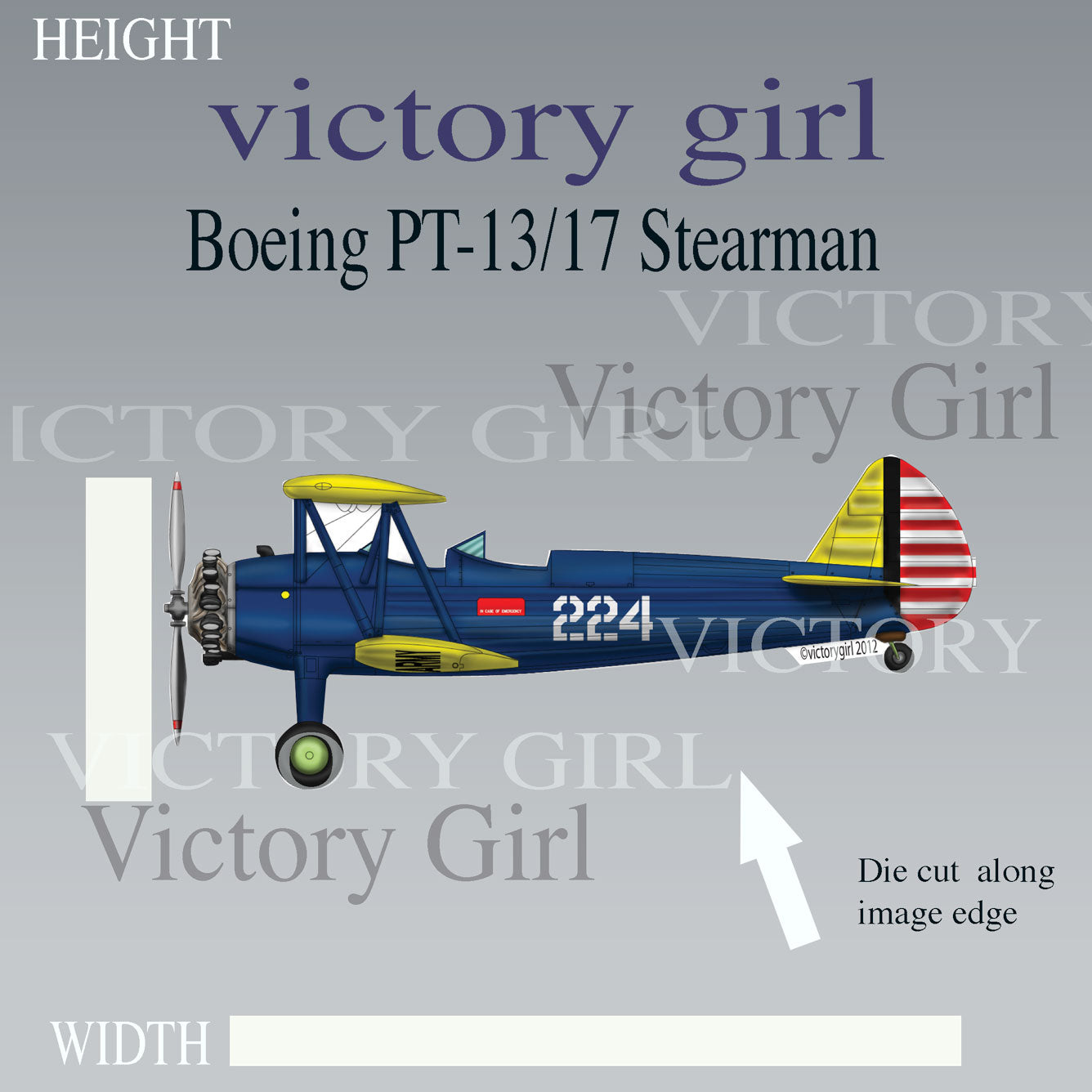 Boeing PT-13/17 Kaydet Vinyl Decal Sticker