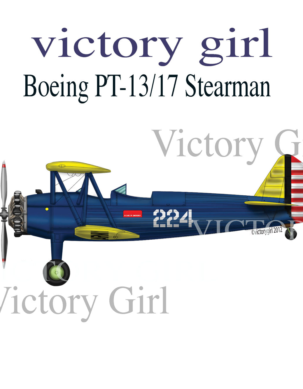 Boeing PT-13/17 Kaydet Vinyl Decal Sticker