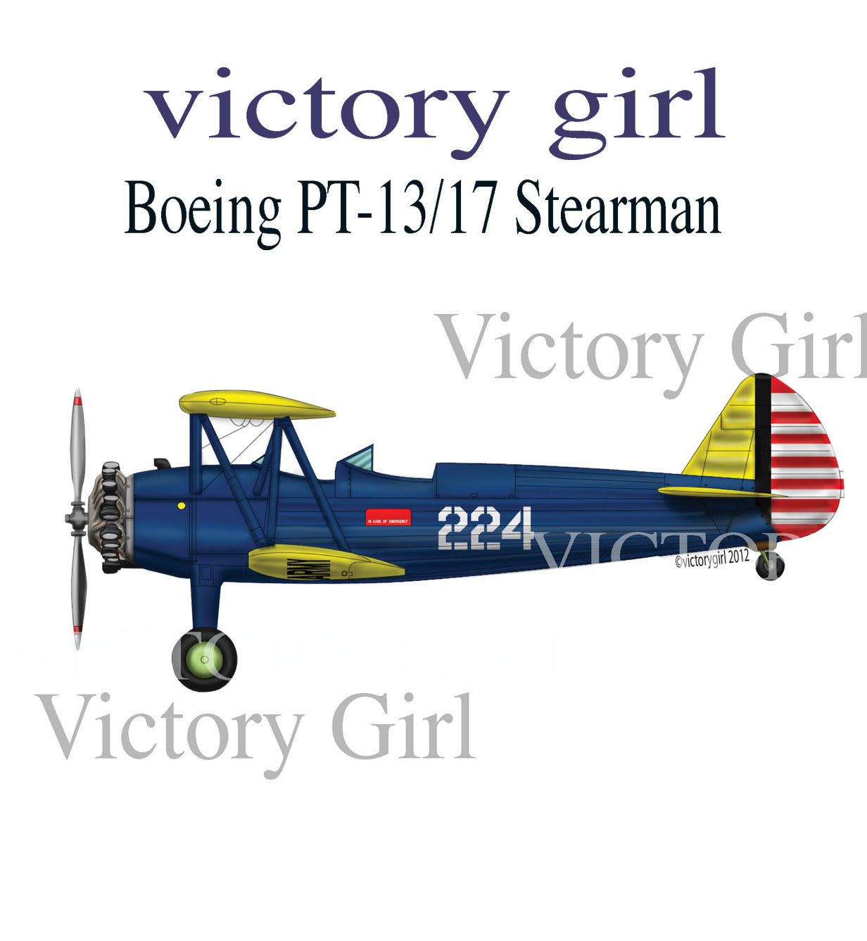 Boeing PT-13/17 Kaydet Vinyl Decal Sticker