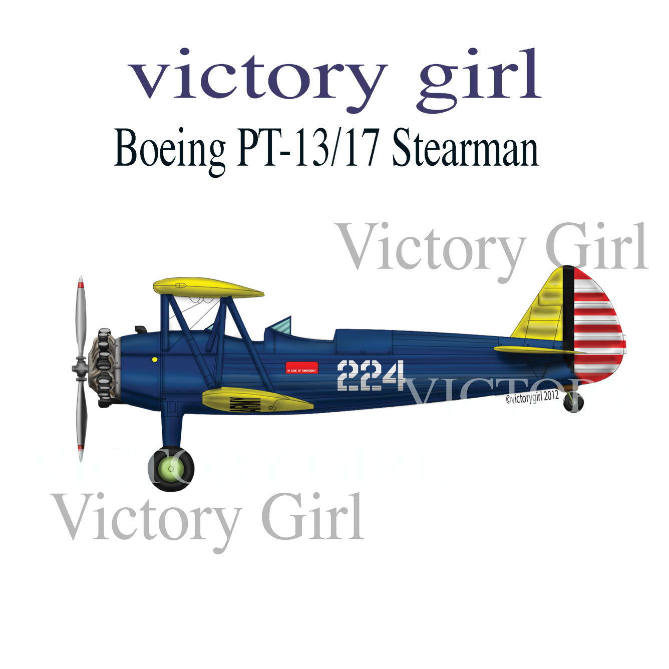 Boeing PT-13/17 Kaydet Vinyl Decal Sticker