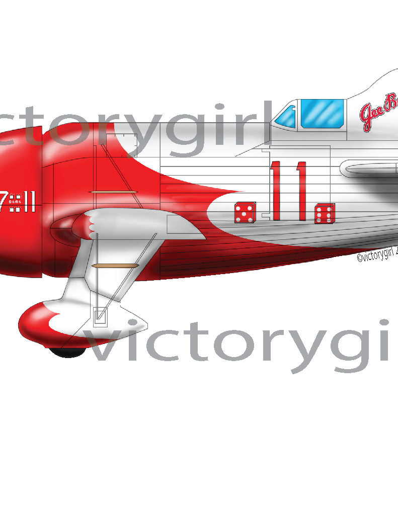 Red and white Gee Bee Vinyl Decal Sticker