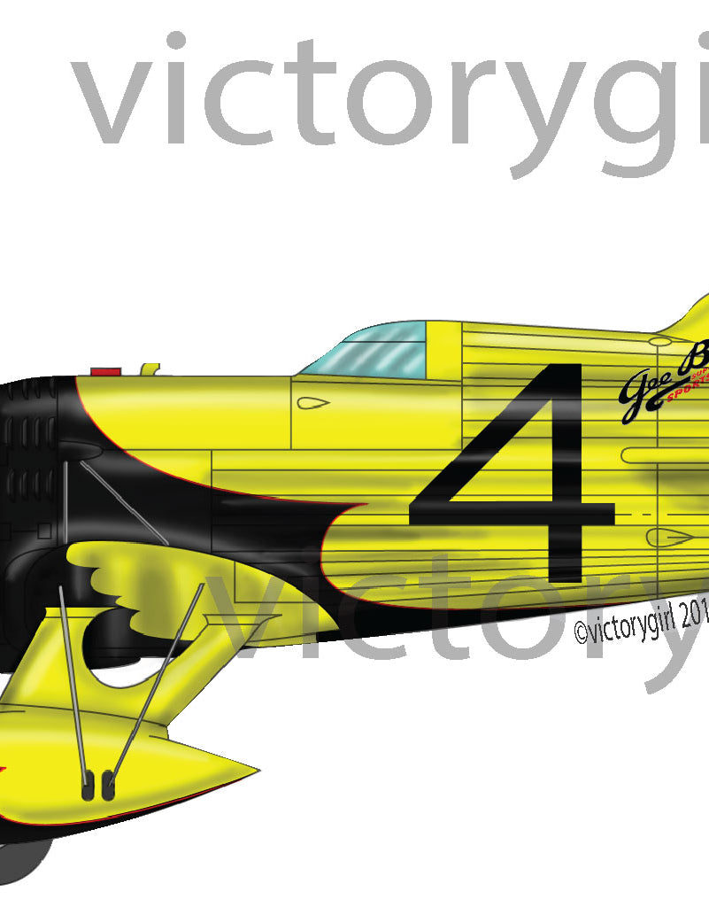 Yellow and Black Gee Bee Racer Vinyl Decal Sticker