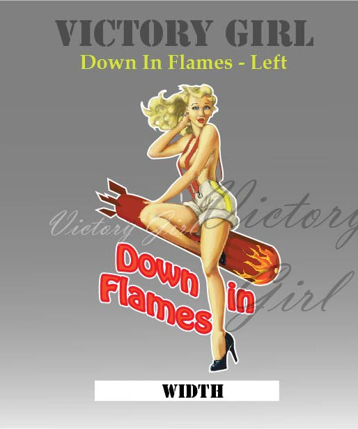 Down in Flames Vinyl Decal Sticker
