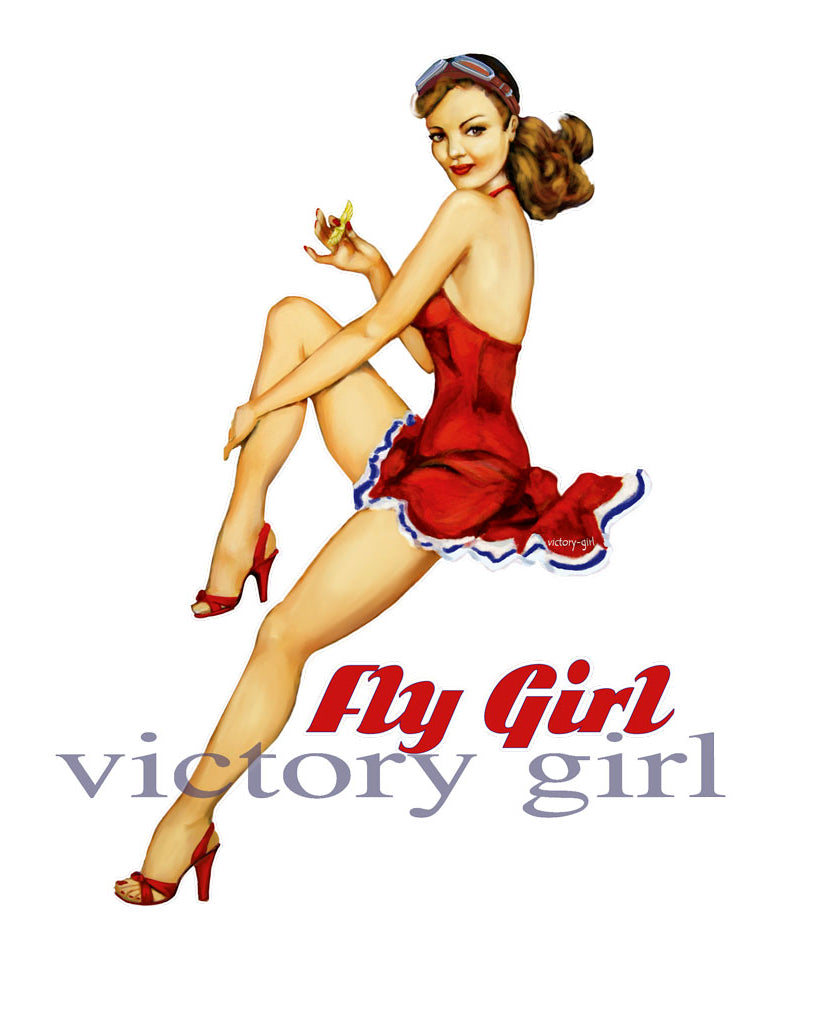 Fly Girl Nose Art Vinyl Decal Sticker