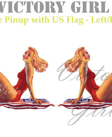 Blonde and U.S. Flag Vinyl Decal Sticker