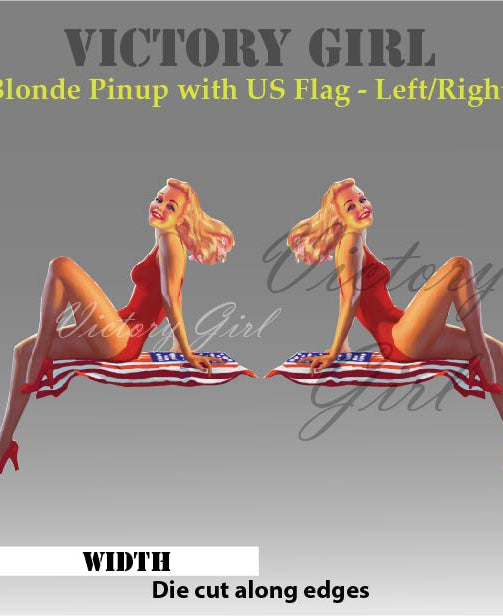 Blonde and U.S. Flag Vinyl Decal Sticker