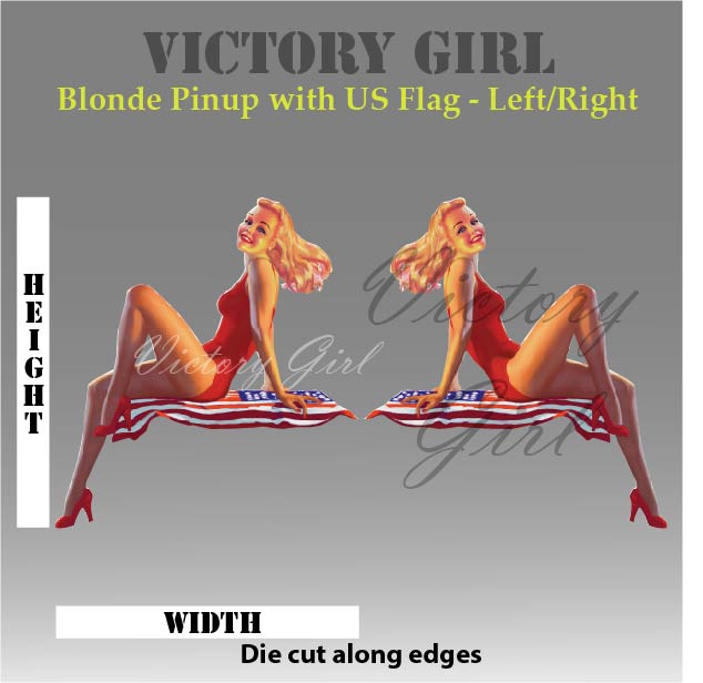 Blonde and U.S. Flag Vinyl Decal Sticker