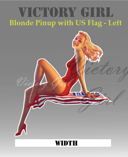 Blonde and U.S. Flag Vinyl Decal Sticker