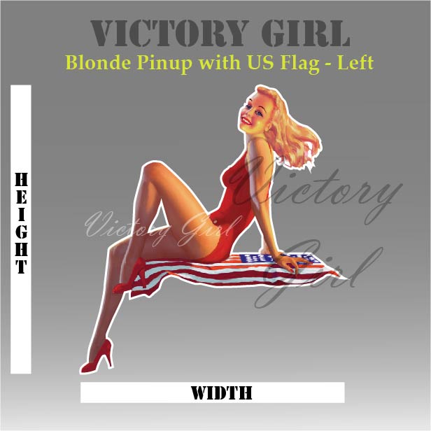 Blonde and U.S. Flag Vinyl Decal Sticker