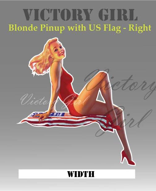 Blonde and U.S. Flag Vinyl Decal Sticker
