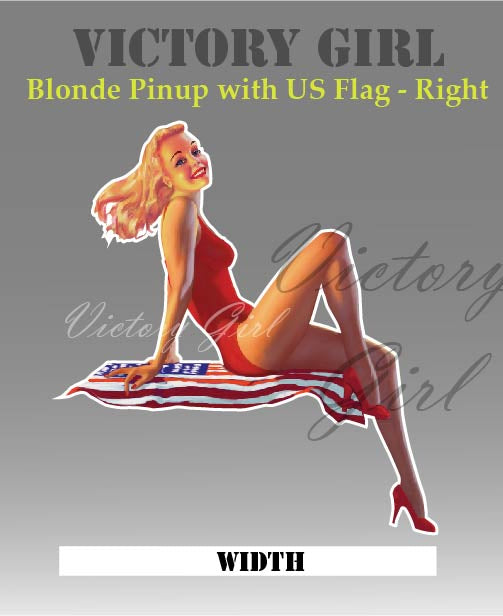 Blonde and U.S. Flag Vinyl Decal Sticker