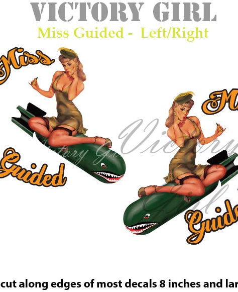 Miss Guided Nose Art Vinyl Decal Stickers