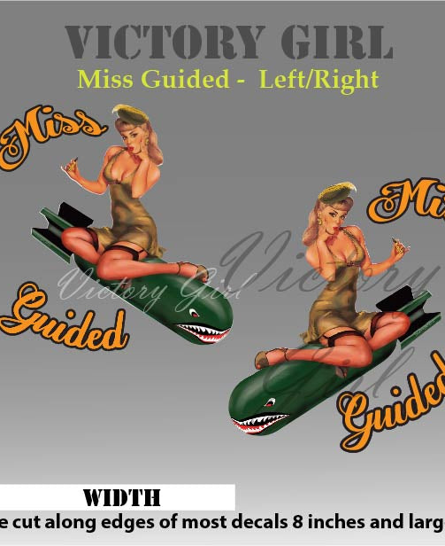 Miss Guided Nose Art Vinyl Decal Stickers