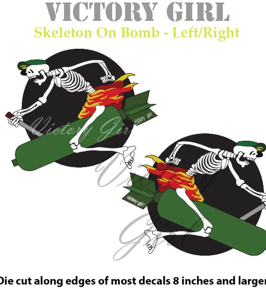 Skeleton on Bomb Vinyl Decal Sticker