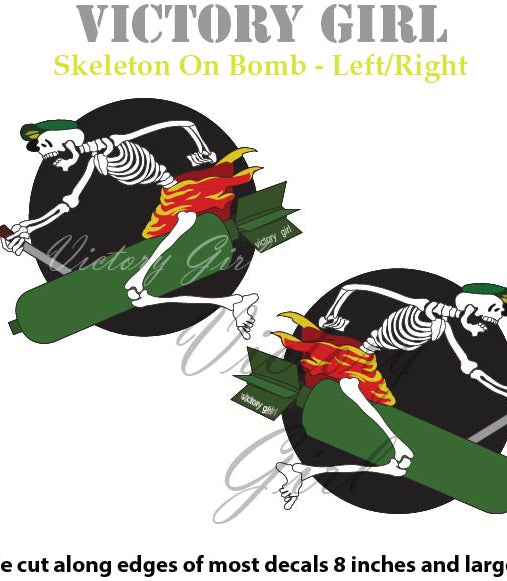 Skeleton on Bomb Vinyl Decal Sticker