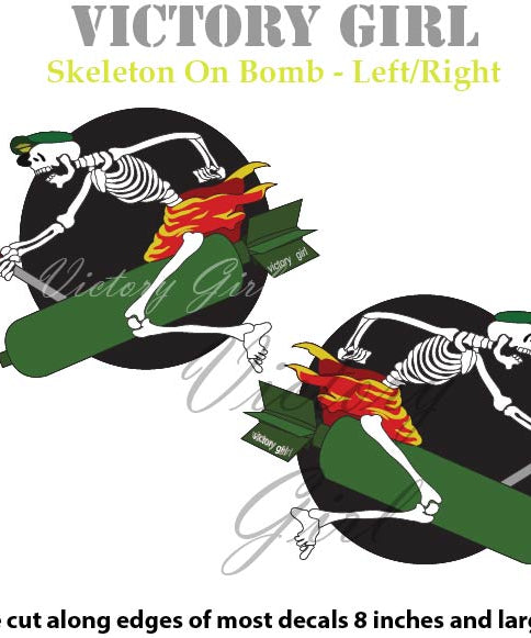 Skeleton on Bomb Vinyl Decal Sticker