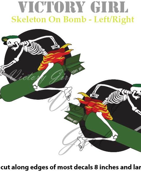 Skeleton on Bomb Vinyl Decal Sticker