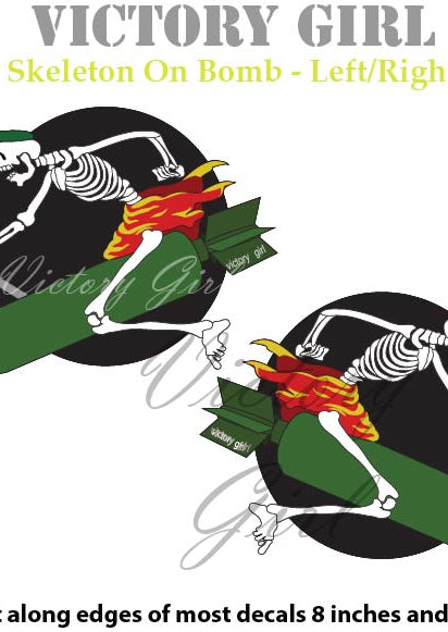 Skeleton on Bomb Vinyl Decal Sticker