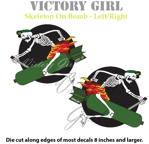 Skeleton on Bomb Vinyl Decal Sticker