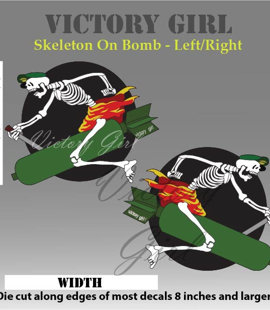 Skeleton on Bomb Vinyl Decal Sticker