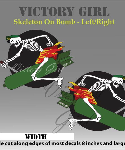 Skeleton on Bomb Vinyl Decal Sticker