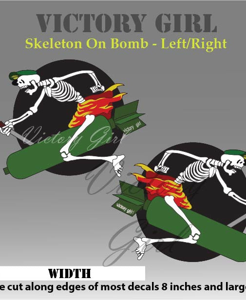 Skeleton on Bomb Vinyl Decal Sticker