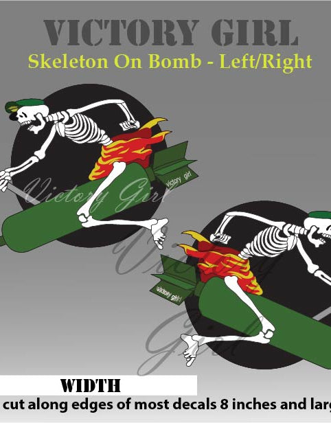 Skeleton on Bomb Vinyl Decal Sticker
