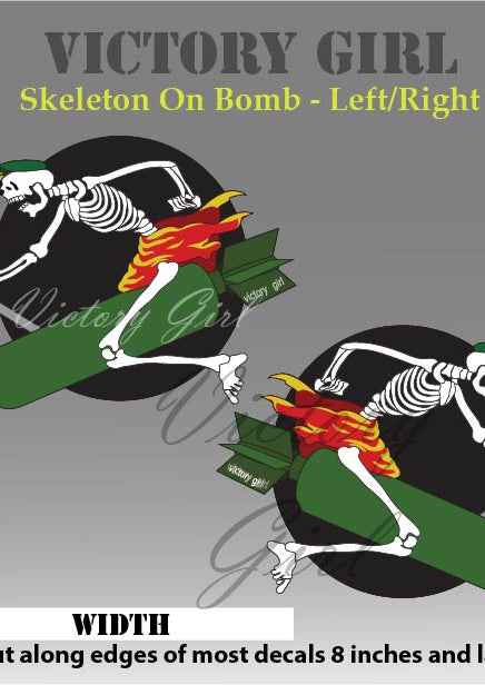 Skeleton on Bomb Vinyl Decal Sticker