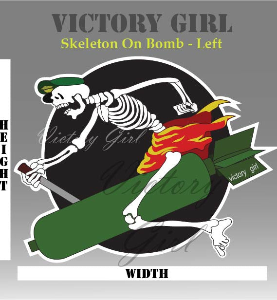 Skeleton on Bomb Vinyl Decal Sticker