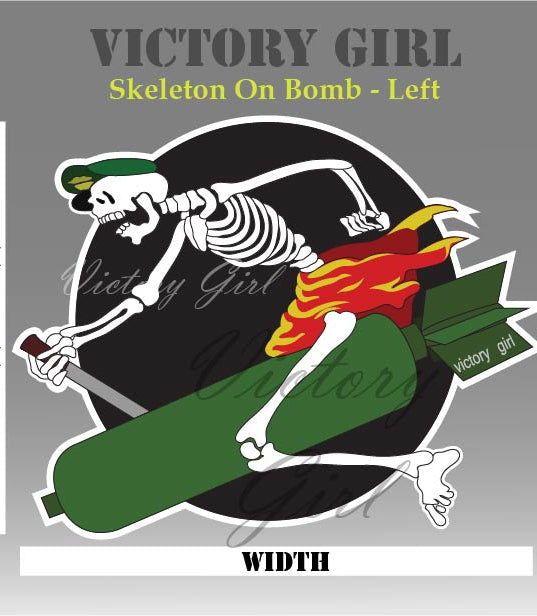 Skeleton on Bomb Vinyl Decal Sticker