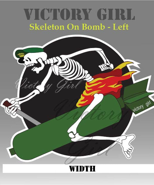 Skeleton on Bomb Vinyl Decal Sticker