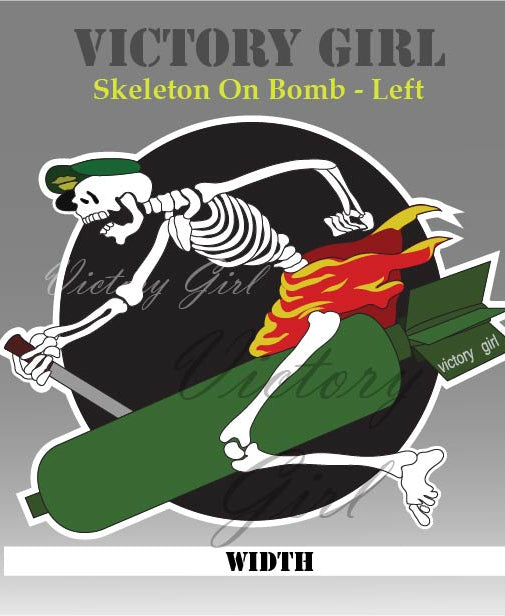 Skeleton on Bomb Vinyl Decal Sticker