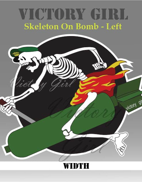 Skeleton on Bomb Vinyl Decal Sticker