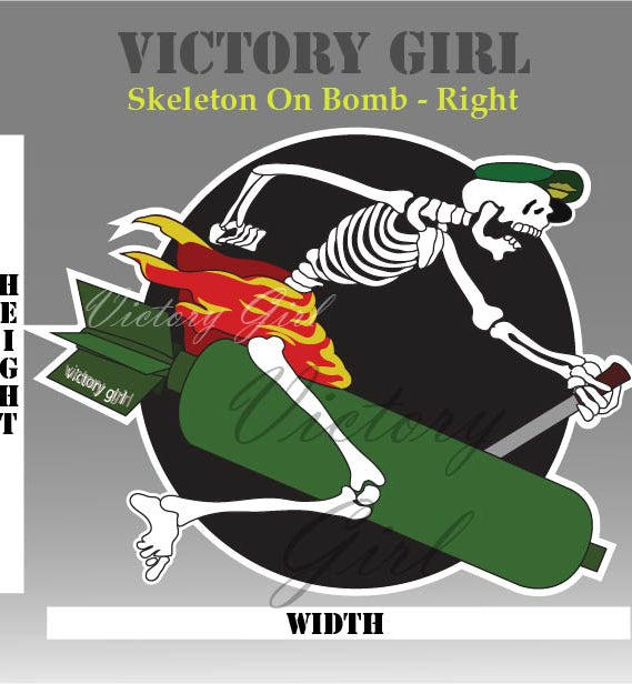 Skeleton on Bomb Vinyl Decal Sticker