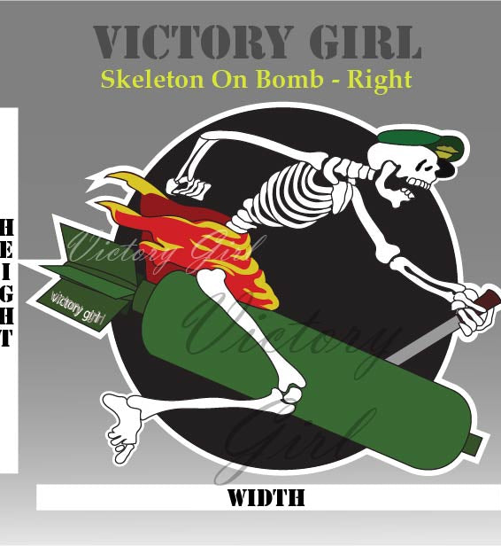 Skeleton on Bomb Vinyl Decal Sticker