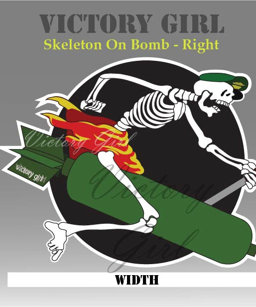 Skeleton on Bomb Vinyl Decal Sticker