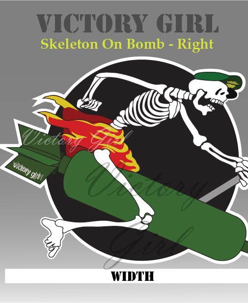 Skeleton on Bomb Vinyl Decal Sticker